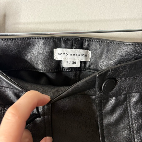 Good American Faux Leather Straight Leg Pants NWT - Picture 4 of 6